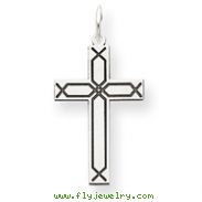 14K White Gold Laser Designed Cross Charm