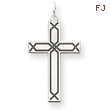 14K White Gold Laser Designed Cross Charm