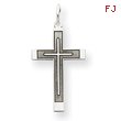 14K White Gold Laser Designed Cross Pendant