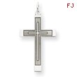 14K White Gold Laser Designed Cross Pendant