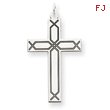 14K White Gold Laser Designed Cross Pendant