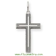 14K White Gold Laser Designed Cross Pendant