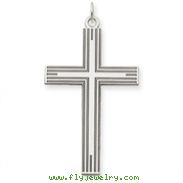 14K White Gold Laser Designed Cross Pendant