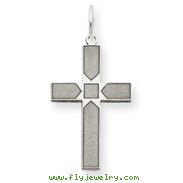 14K White Gold Laser Designed Cross Pendant