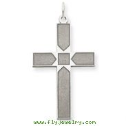 14K White Gold Laser Designed Cross Pendant