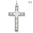 14K White Gold Laser Designed Cross Pendant