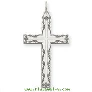 14K White Gold Laser Designed Cross Pendant