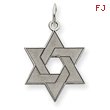 14K White Gold Laser Designed Star of David Charm