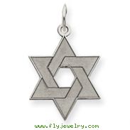 14K White Gold Laser Designed Star of David Charm