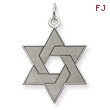 14K White Gold Laser Designed Star of David Charm