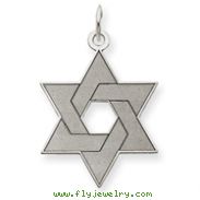 14K White Gold Laser Designed Star of David Charm