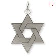 14K White Gold Laser Designed Star of David Charm