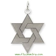 14K White Gold Laser Designed Star of David Charm