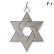 14K White Gold Laser Designed Star of David Charm