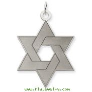 14K White Gold Laser Designed Star of David Charm