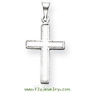 14K White Gold Latin Cross Pendant