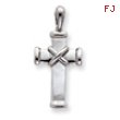 14K White Gold Latin Cross Pendant