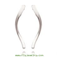 14K White Gold Long Curled Post Earrings