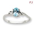 14K White Gold March Aquamarine Birthstone Ring