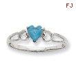 14K White Gold March Aquamarine Birthstone Ring