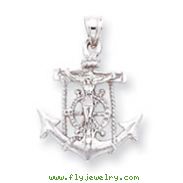 14K White Gold Mariners Cross Pendant