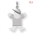 14k White Gold Medium Boy with Hat on Right Engraveable Charm