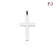 14K White Gold Medium Engraveable Polished Cross Pendant