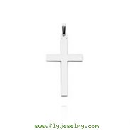 14K White Gold Medium Engraveable Polished Cross Pendant