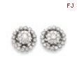 14K White Gold Medium Flower & Jacket Diamond Post Earrings