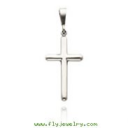 14K White Gold Medium Latin Cross Pendant