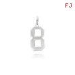 14K White Gold Medium Satin Number 8 Charm