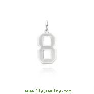 14K White Gold Medium Satin Number 8 Charm
