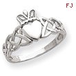 14k White Gold Mens Claddagh Ring