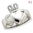 14k White Gold Men's Claddagh Ring