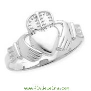 14K White Gold Men's Claddaugh Ring