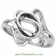 14K White Gold Metal Fashion Ring