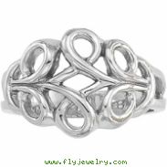 14K White Gold Metal Fashion Ring