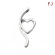 14K White Gold Metal Heart Fashion Pendant