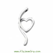 14K White Gold Metal Heart Fashion Pendant