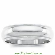 14K White Gold Milgrain Band