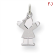 14k White Gold Mini Girl Charm