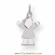 14k White Gold Mini Girl Charm
