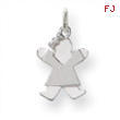 14k White Gold Mini Girl Charm