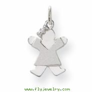 14k White Gold Mini Girl Charm