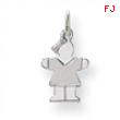 14k White Gold Mini Girl Charm