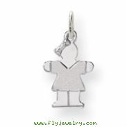 14k White Gold Mini Girl Charm