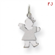 14k White Gold Mini Girl Charm