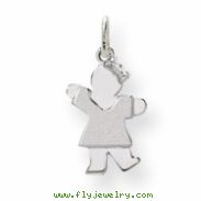 14k White Gold Mini Girl Charm