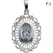 14K White Gold Miraculous Medal