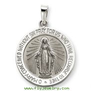 14K White Gold Miraculous Medal